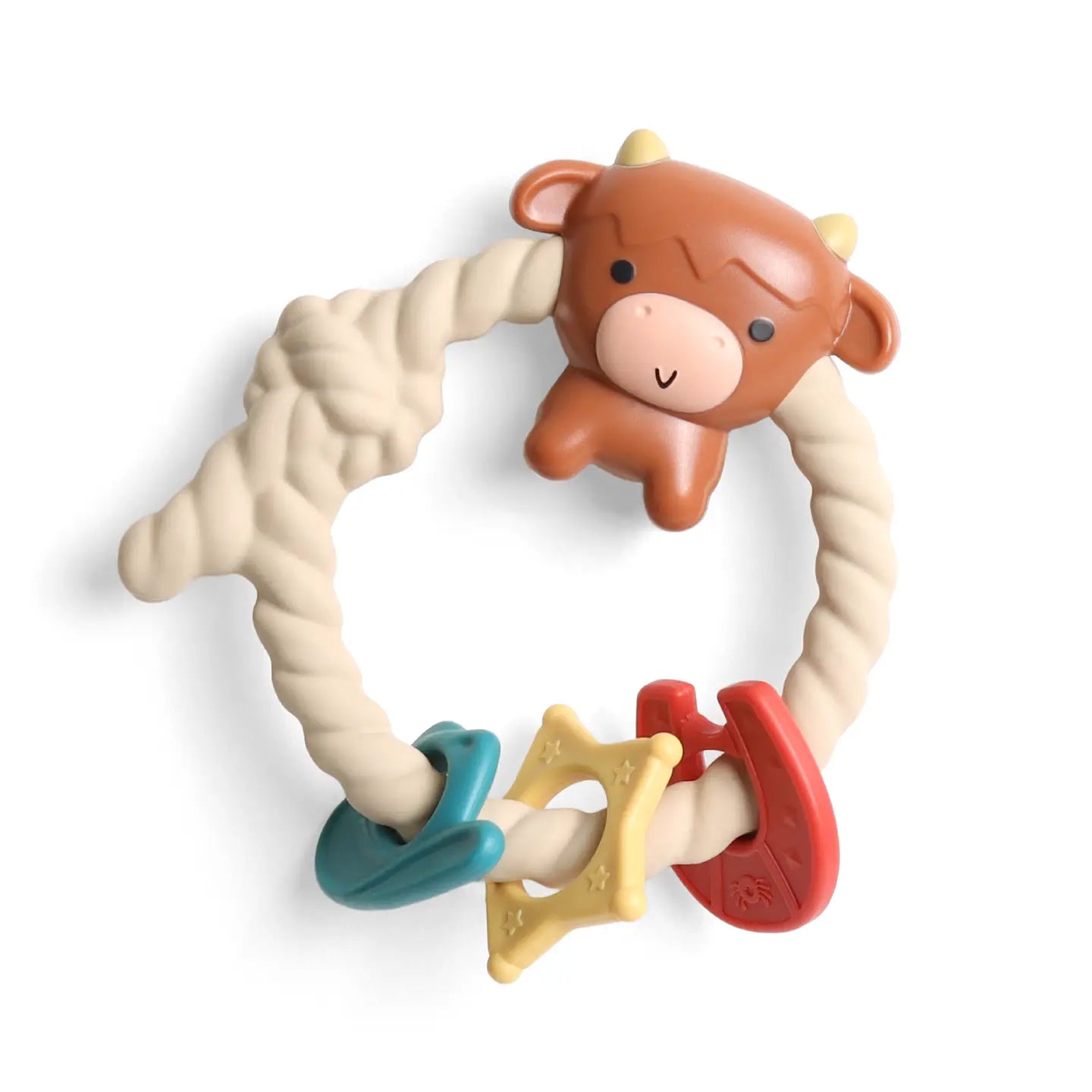 Highland Cow Ritzy Rattle™ Silicone Teether Rattle