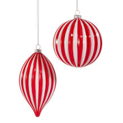 Red & White Striped Holiday Ornament