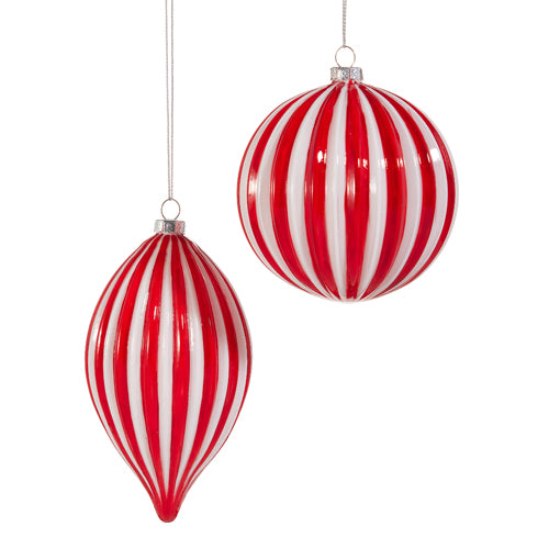 Red & White Striped Holiday Ornament