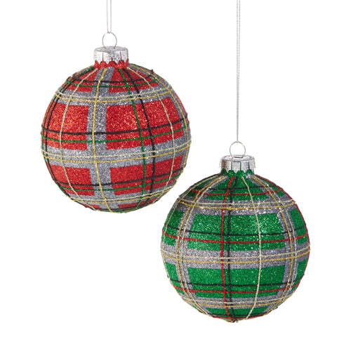 Glitter Plaid Ornament