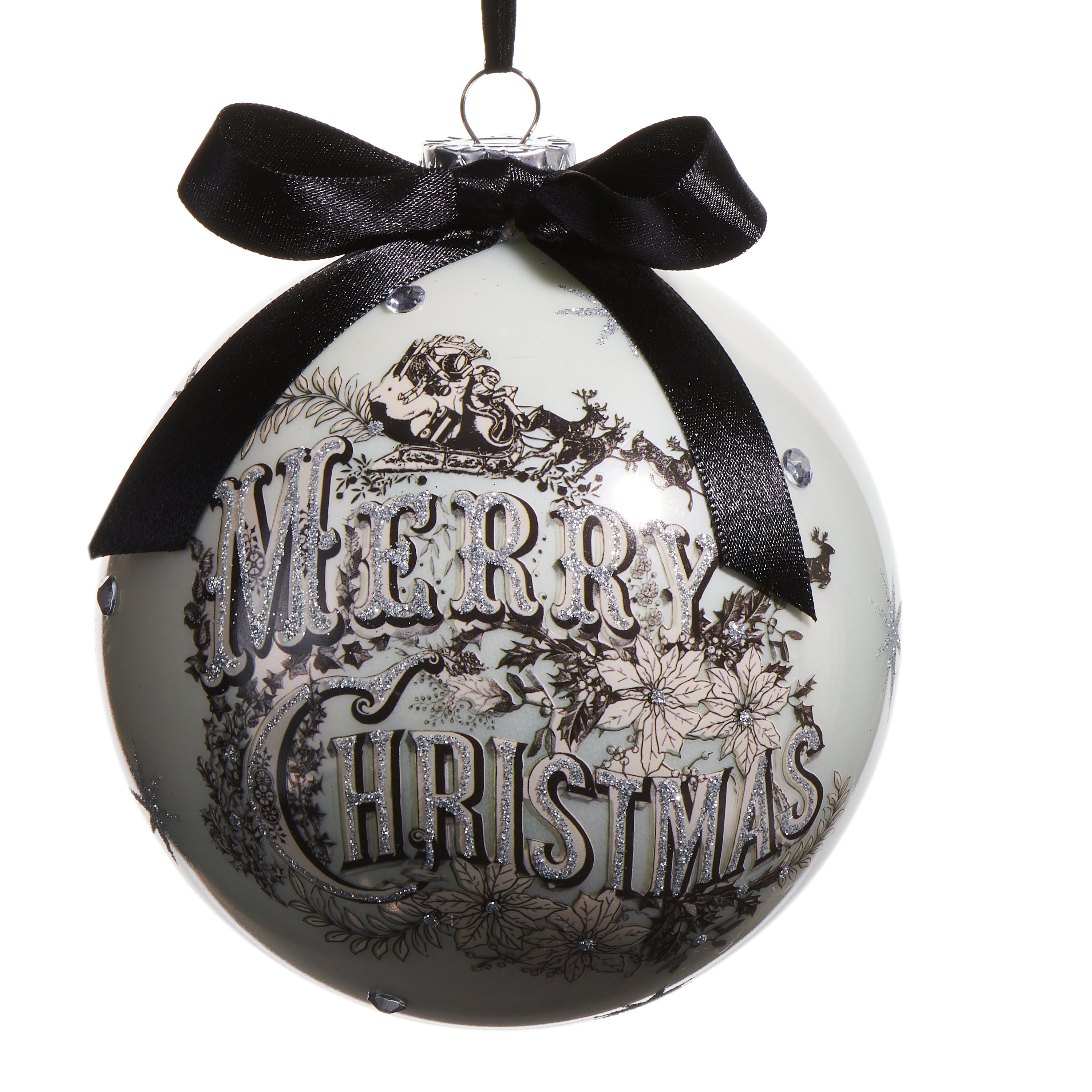 Vintage Merry Christmas Ball Ornament