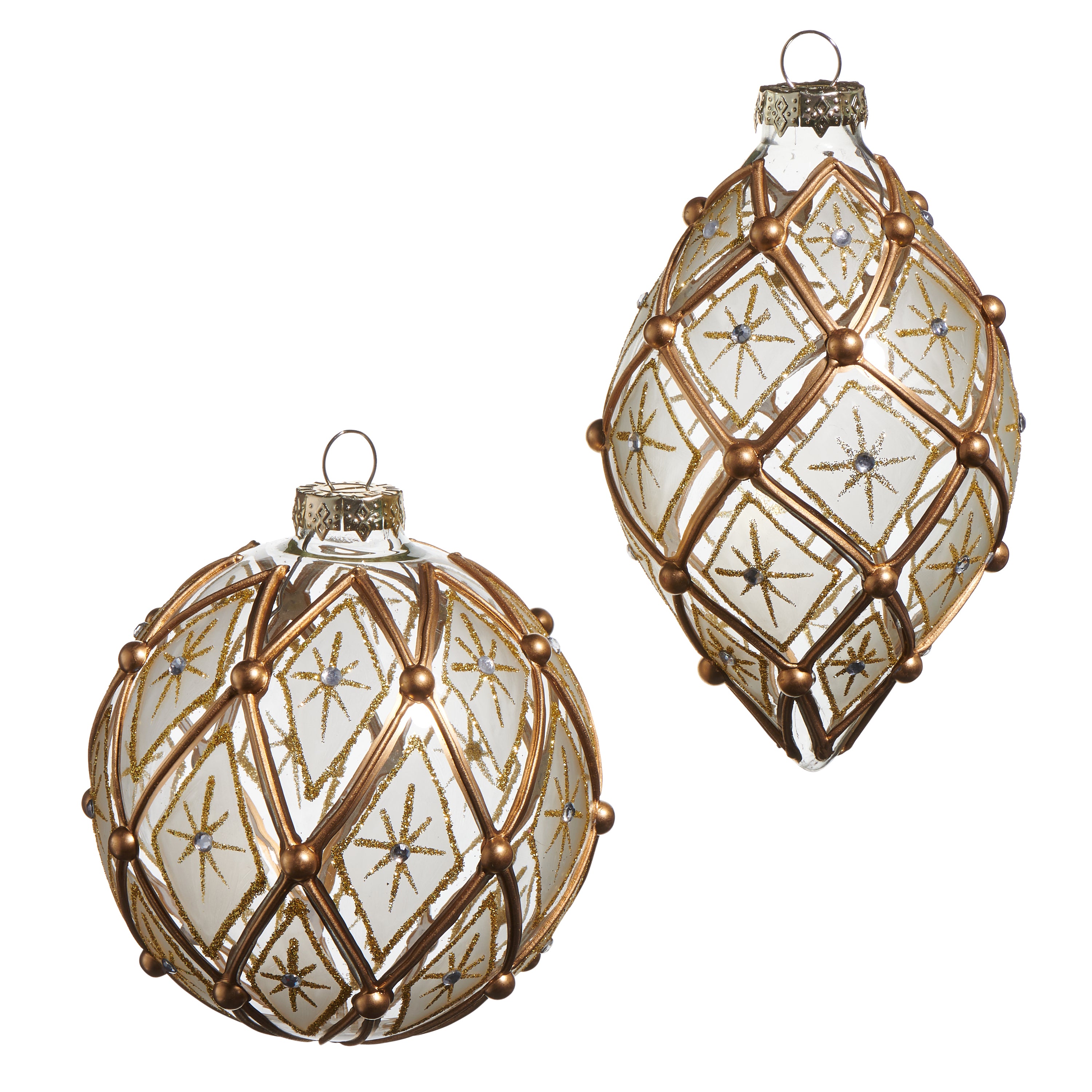 White & Gold Glitz Ornament