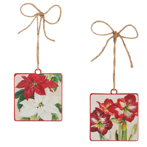 Christmas Floral Disc Ornaments