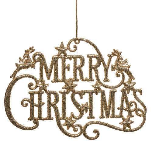 Glitter Merry Christmas Ornament