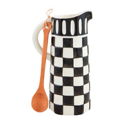 Checker Pitcher & Spoon
