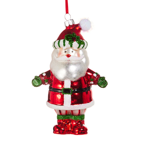 Holly Day Santa Ornament