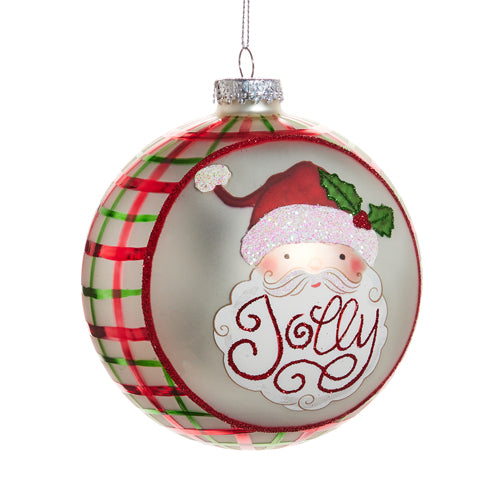 Jolly Santa Ball Ornament