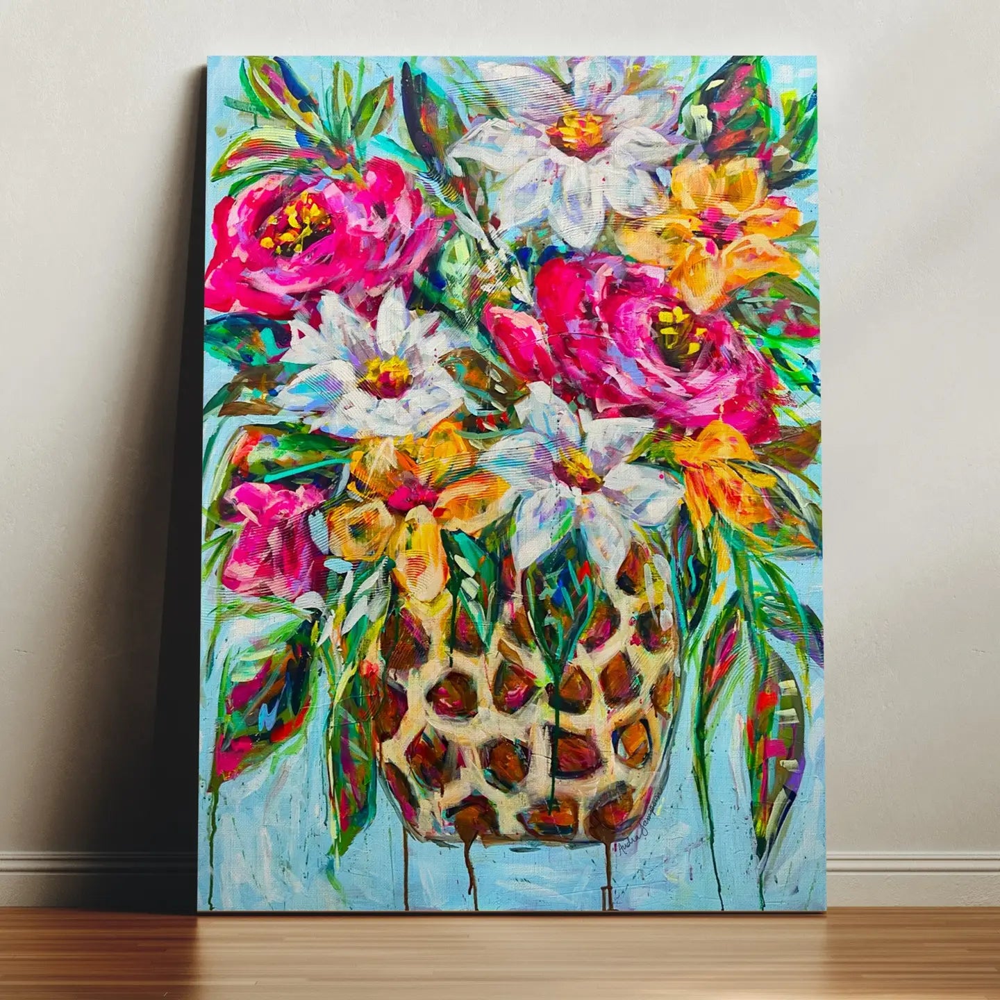 Funky Floral Bouquet Canvas Art