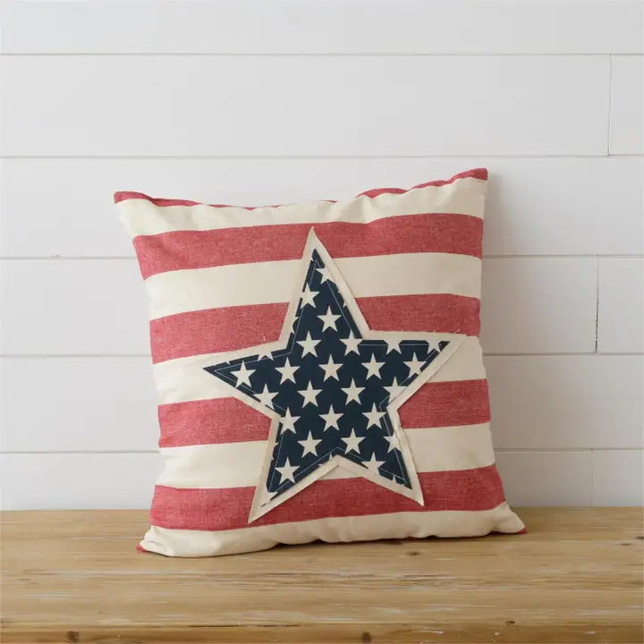 Star Patch and Stripes Pillow