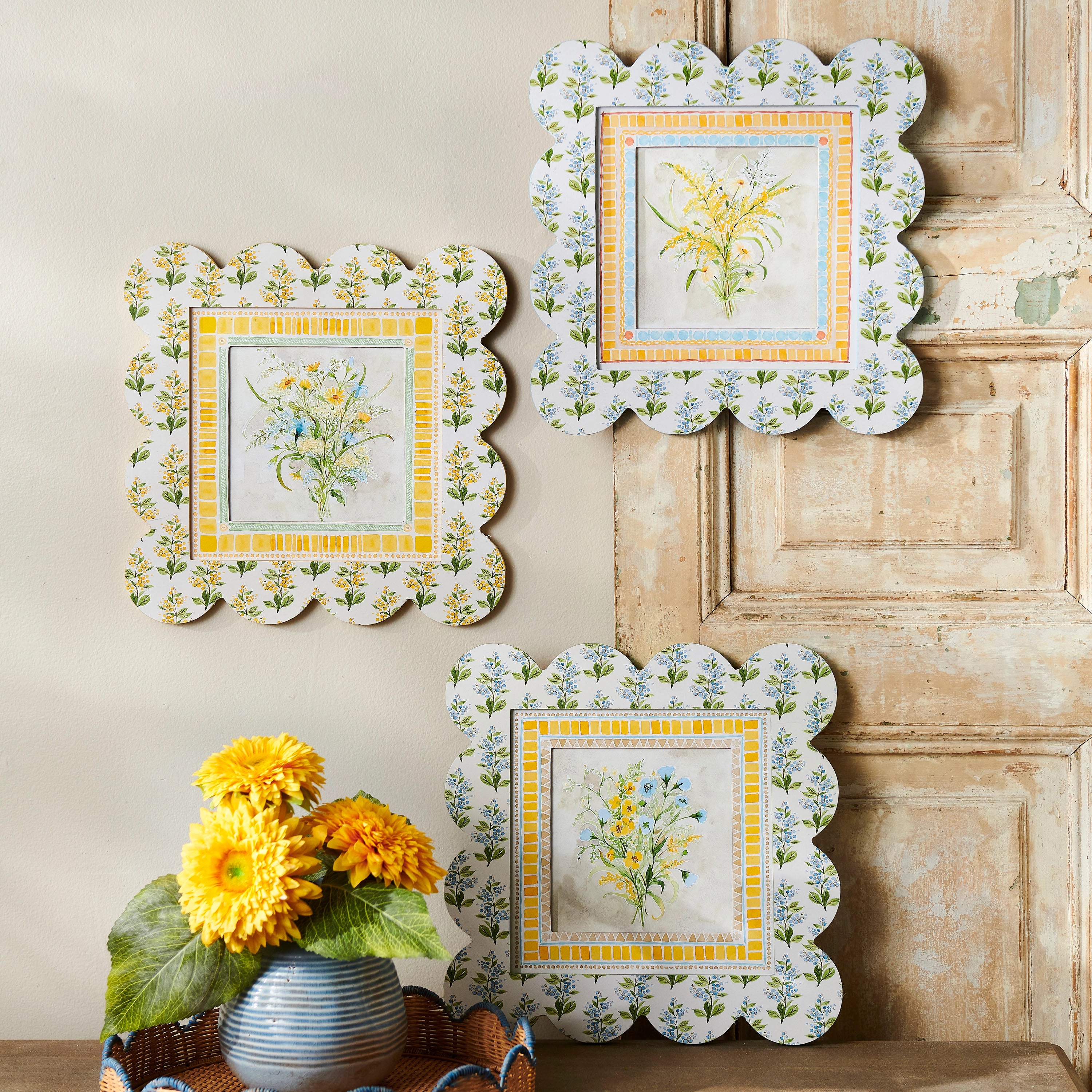 Floral Tile Wall Art
