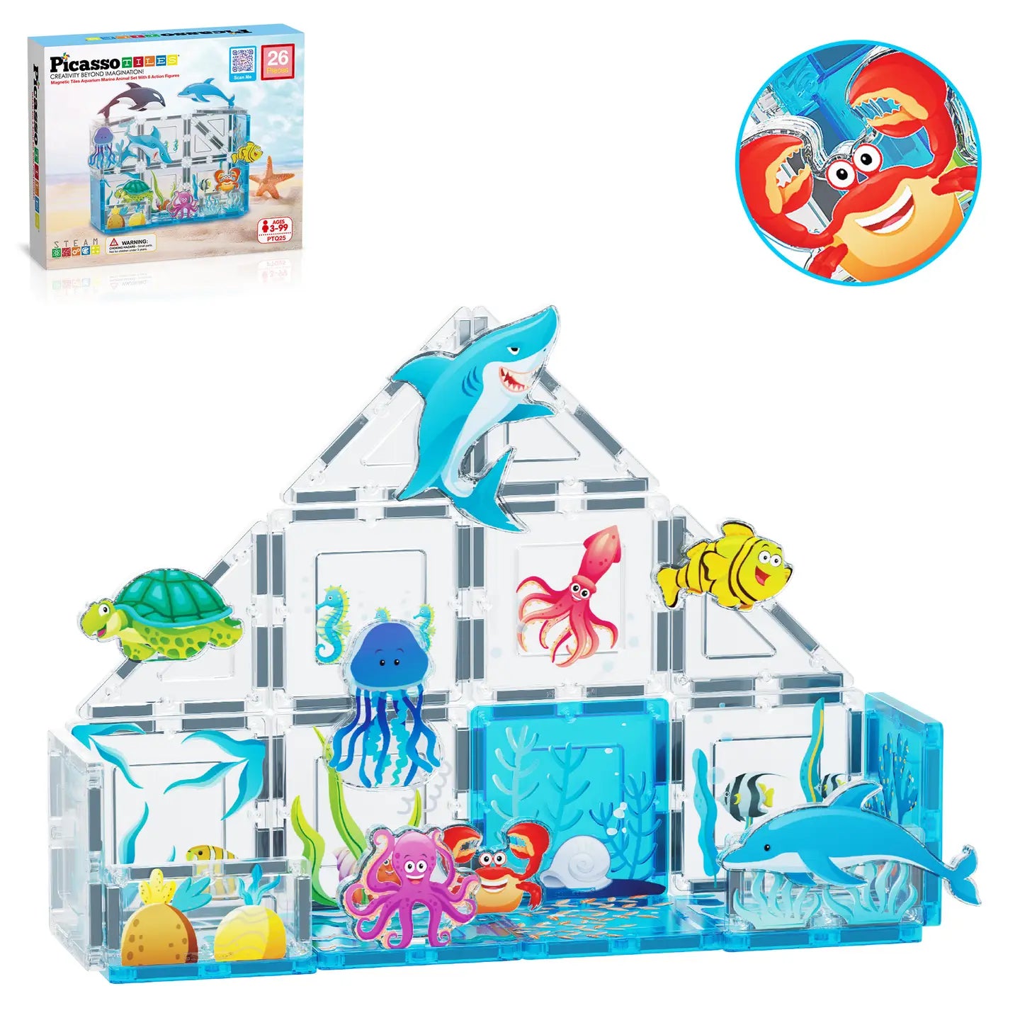 26 Piece Marine World Magnetic Tiles Set