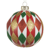 Harlequin Stripes Ball Ornament
