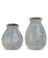 Distressed Blue Vases