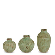 Mini Distressed Green Bud Vase