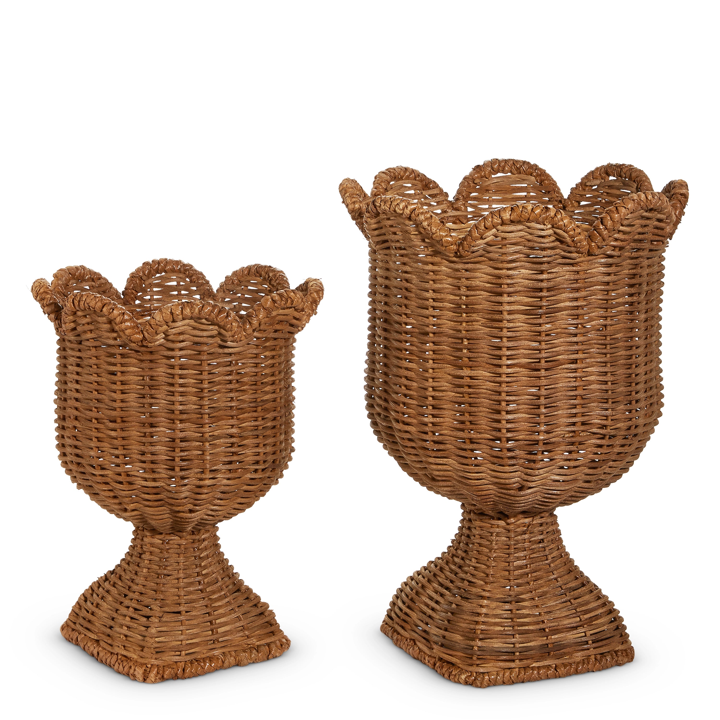 Woven Scalloped Urns