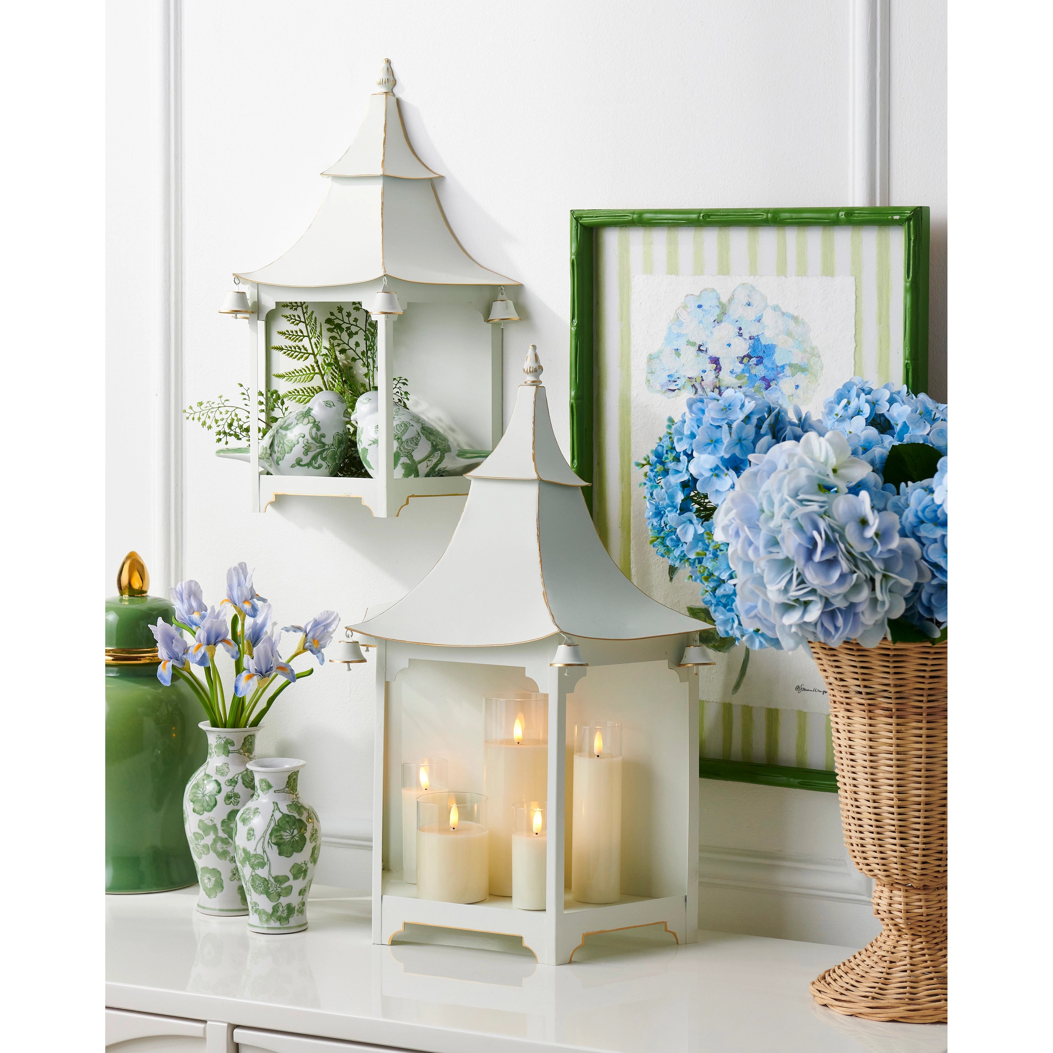 Green Cherry Blossom Bud Vases