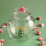 Christmas Glass Cookie Jar