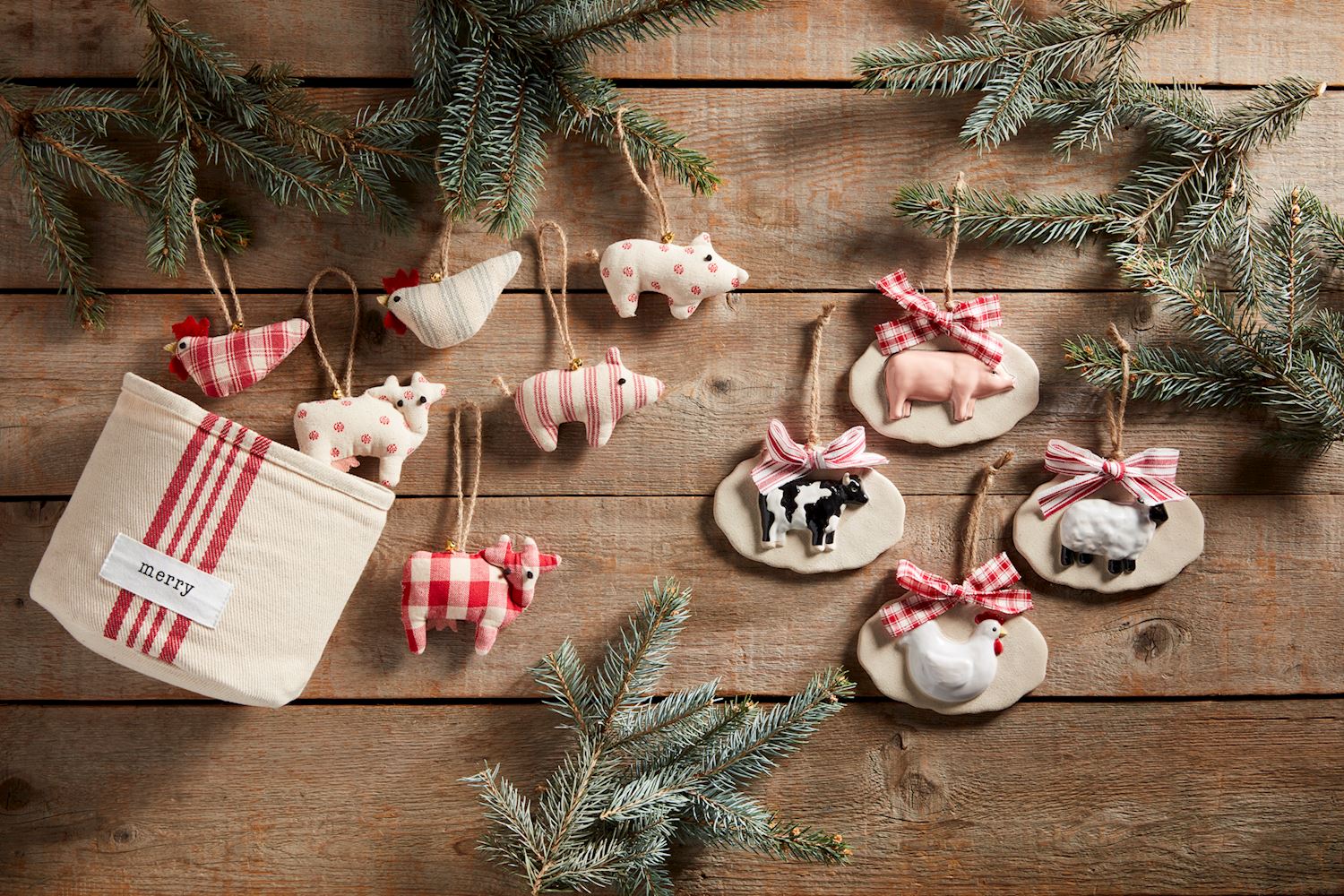 Christmas Farm Animal Ornaments