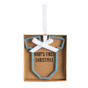 Blue Onesie Baby's First Christmas Ornament