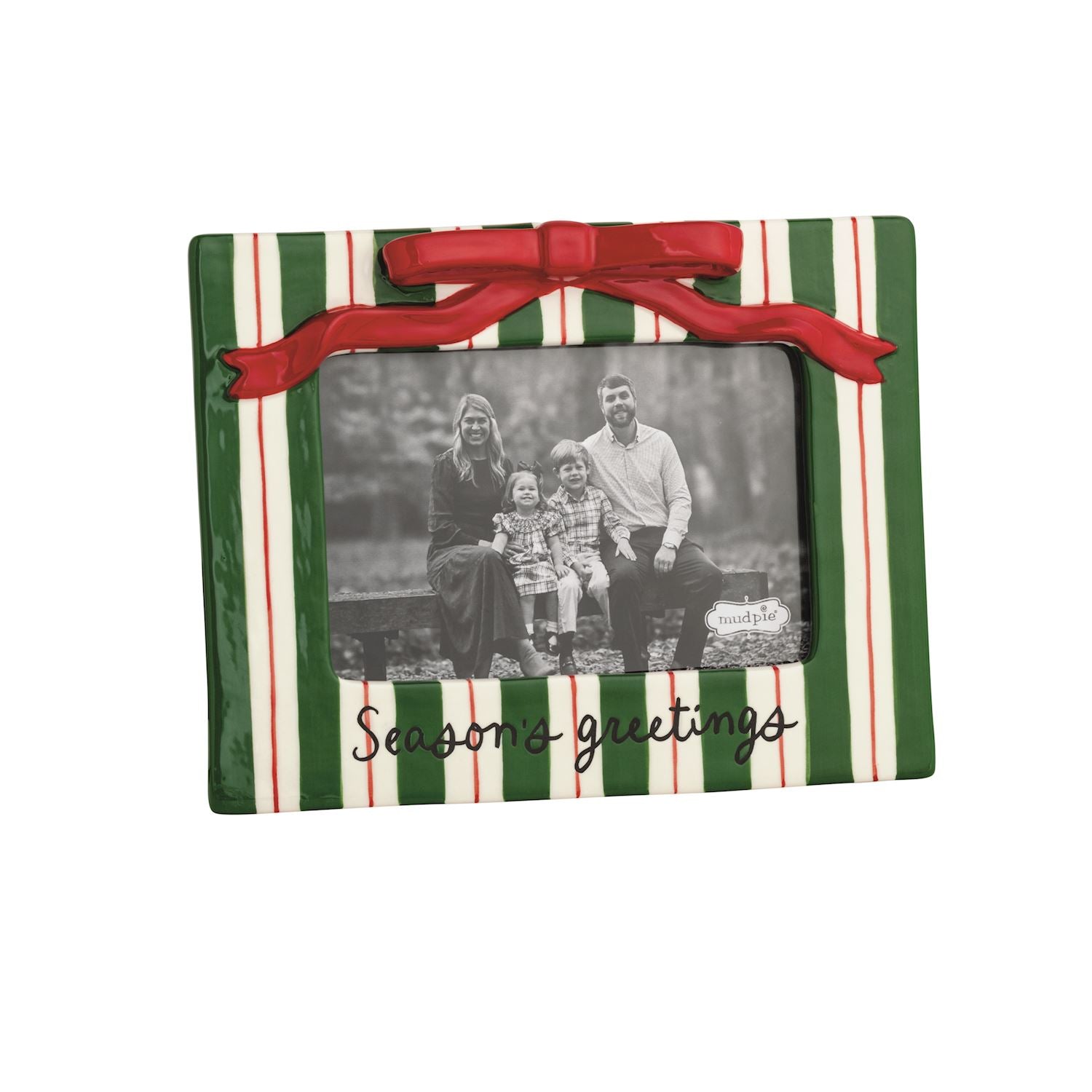 Striped Christmas Bow Frame