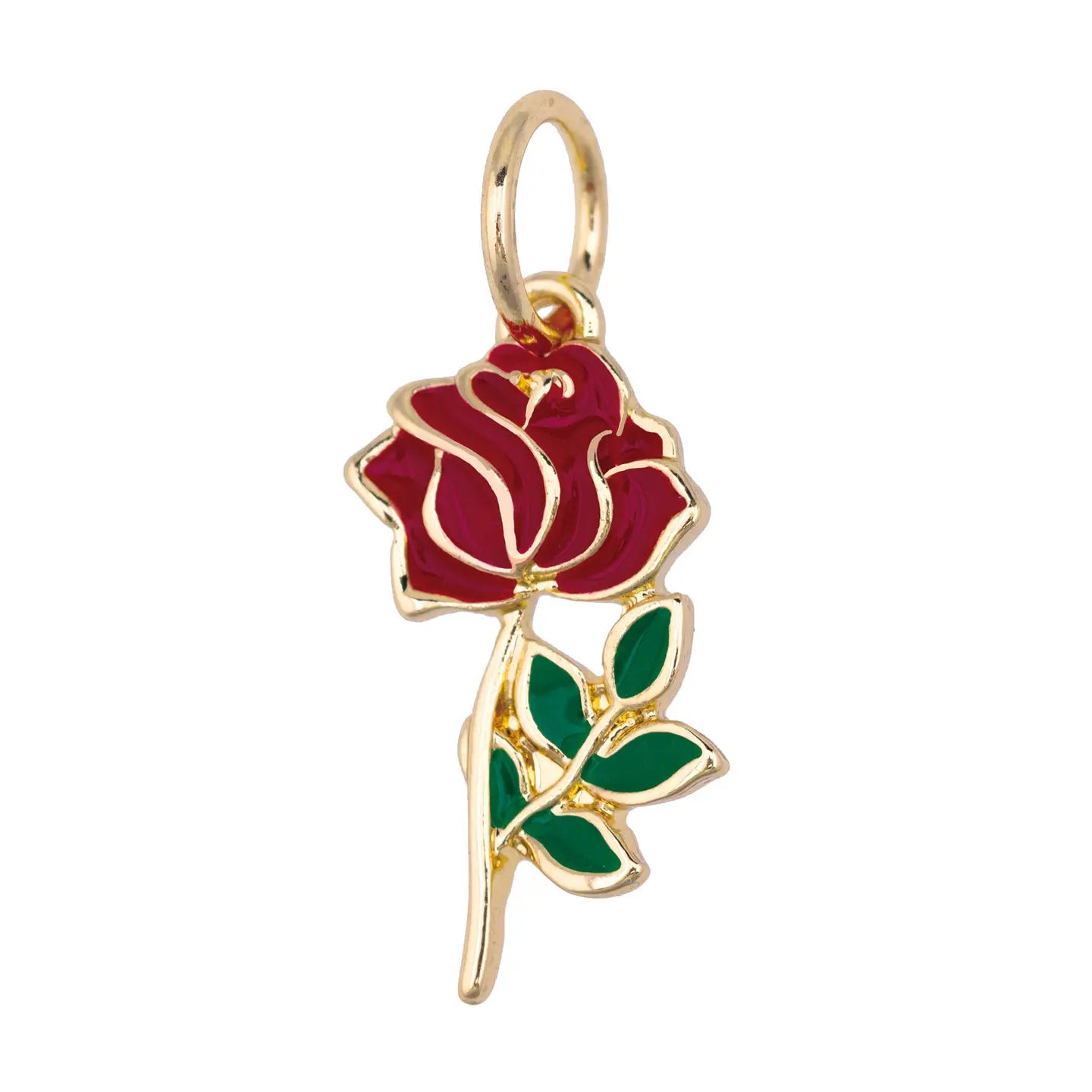 Enamel Rose Charm