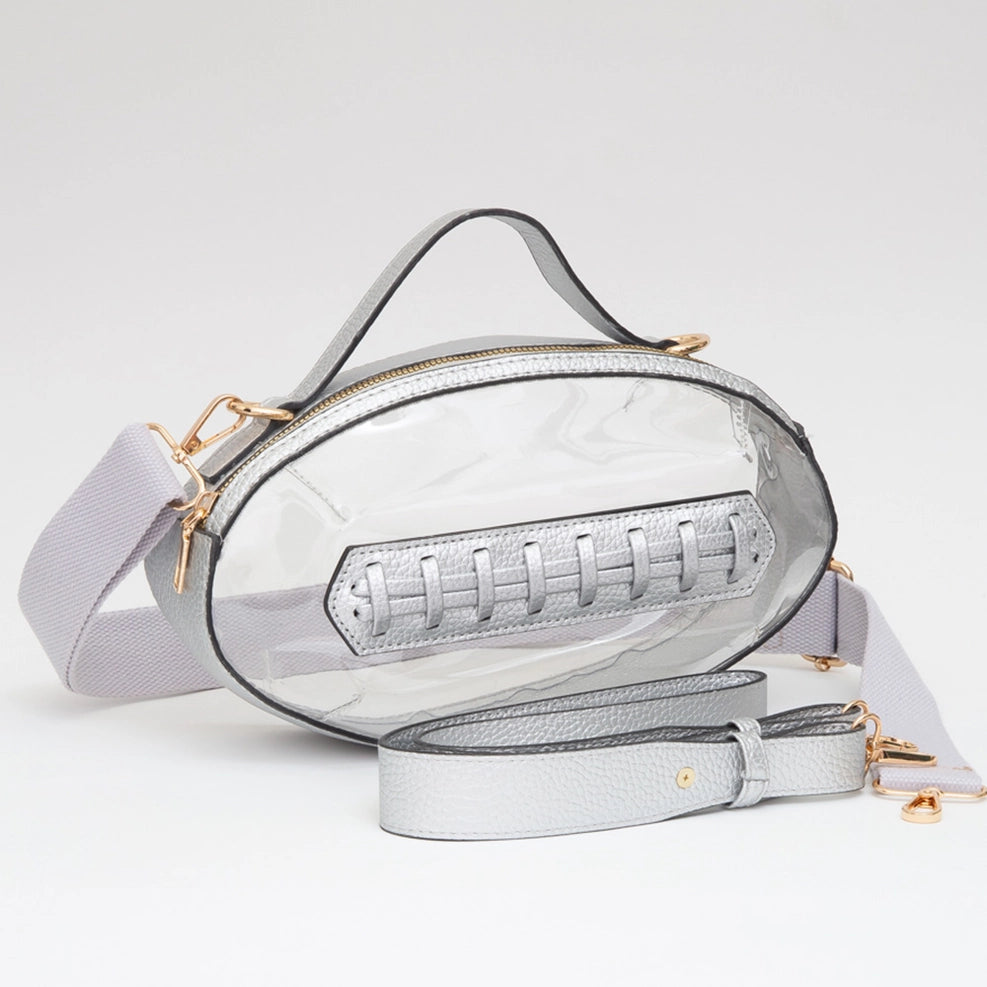 Silver Football Clear Bag