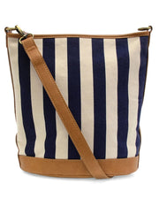 Awning Stripe Navy Bucket Bag