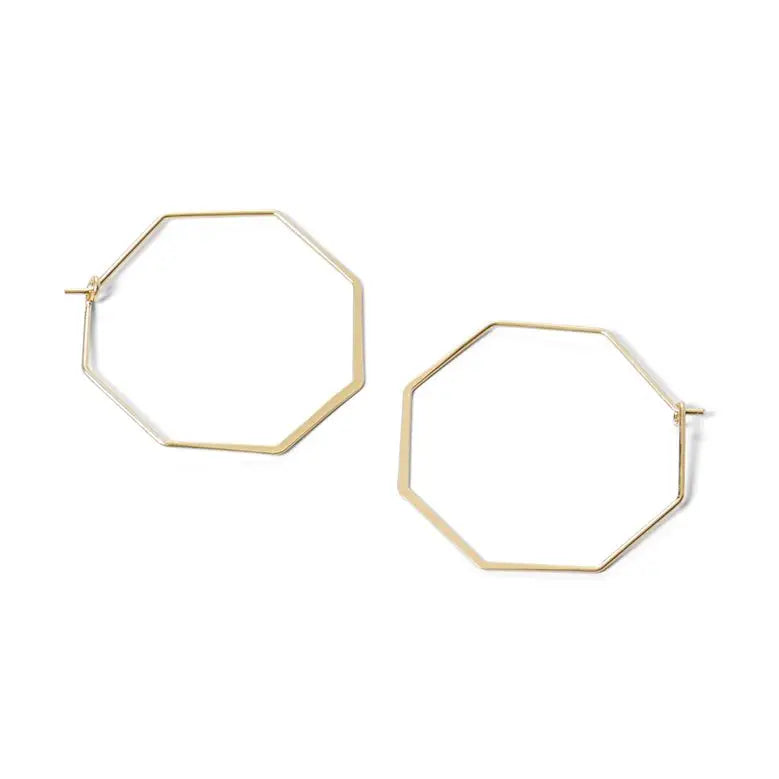 Gold Octagon Hoops
