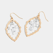Cross Mixed Metal Earrings