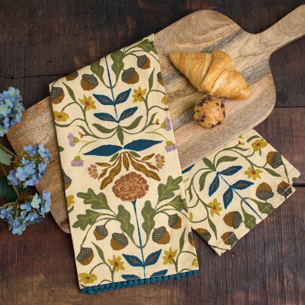 Folk Floral Kitchen Towel