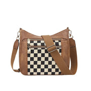 Gina Brown Checkered Messenger Bag