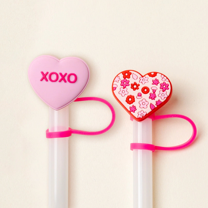 Hugs & Kisses Straw Topper Set