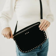 Sabrina Black Studded Bum Bag