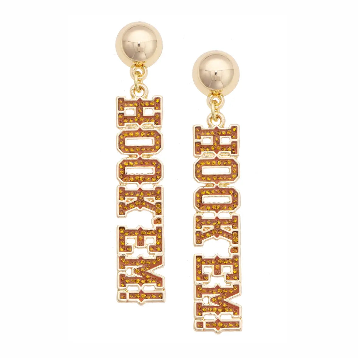 Longhorns Pave Outline Earrings
