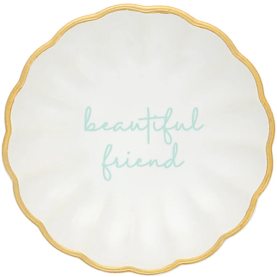 Beautiful Friend Trinket Dish & Stud Earring Set