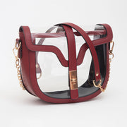 Maroon Clear Saddle Bag