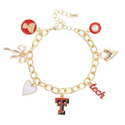 Red Raiders Enamel Icons Charm Bracelet