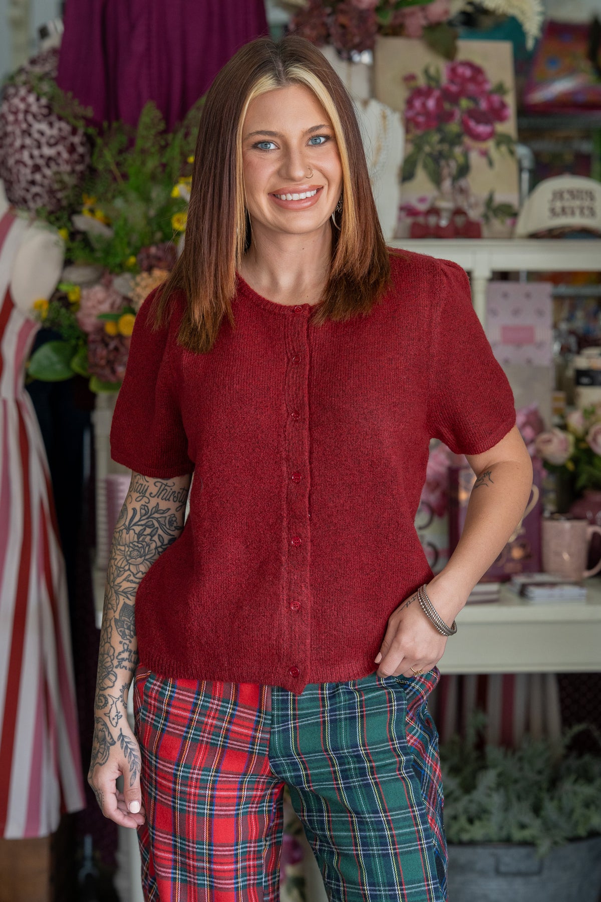 Megan Crimson Cardigan