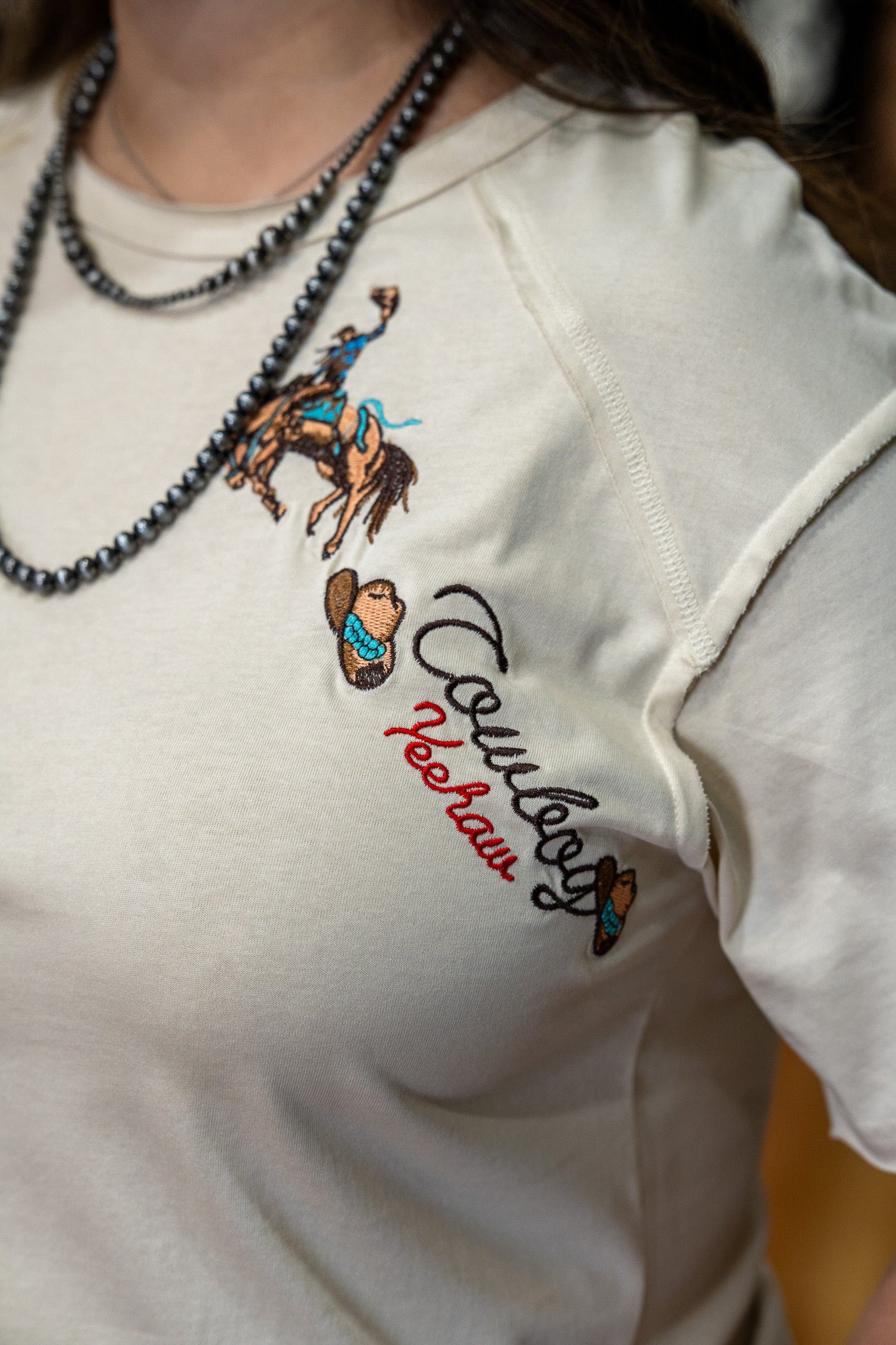 Josie Bronco Embroidered Tee