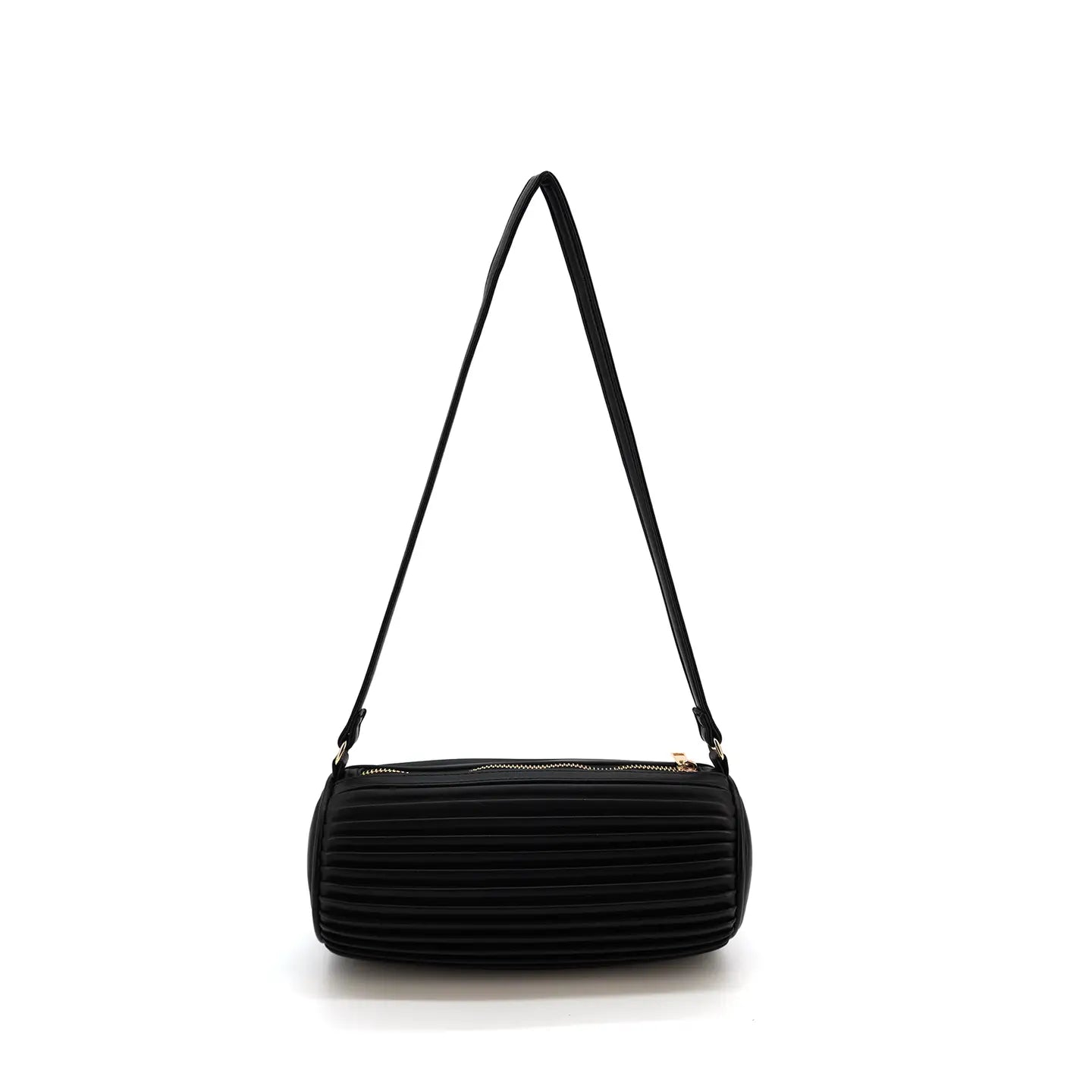 Laila Black Pleated Shoulder Bag