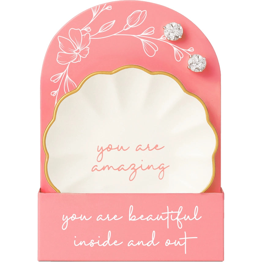 Amazing Trinket Dish & Stud Earring Set