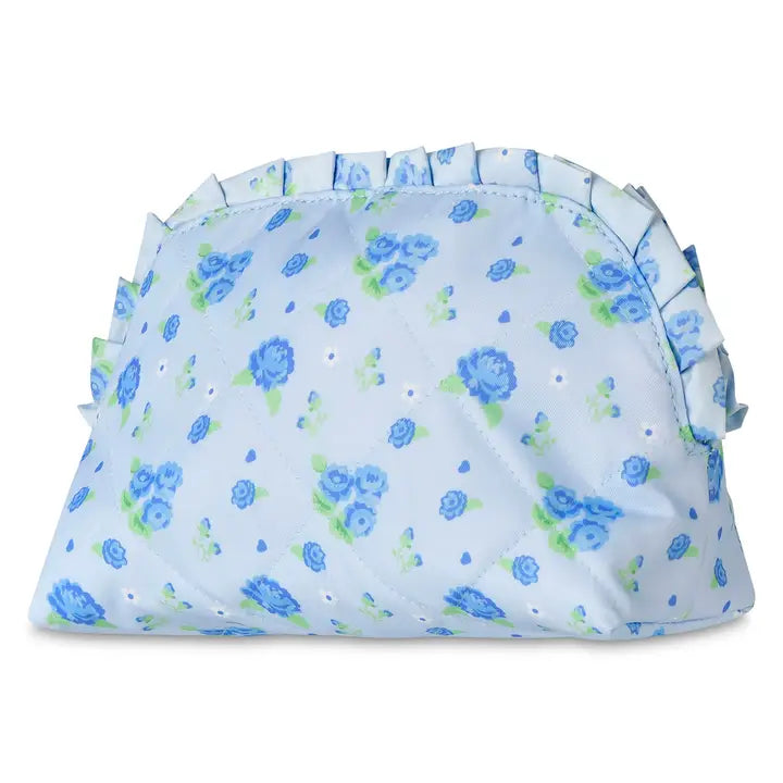 Blue Floral Cosmetic Bag