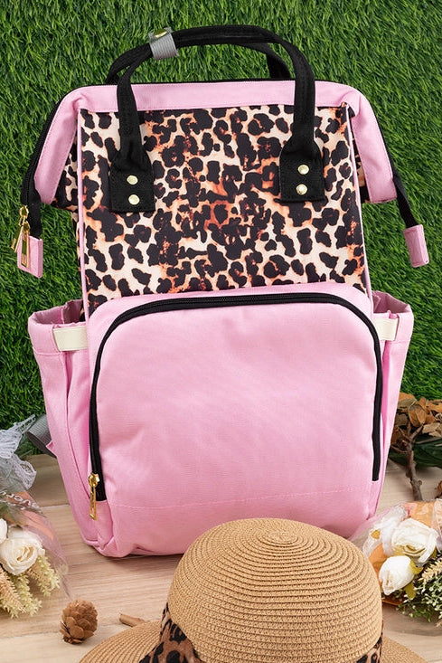Pink Leopard Diaper Bag