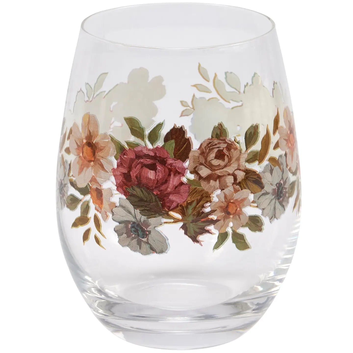 Moody Floral Stemless Wine