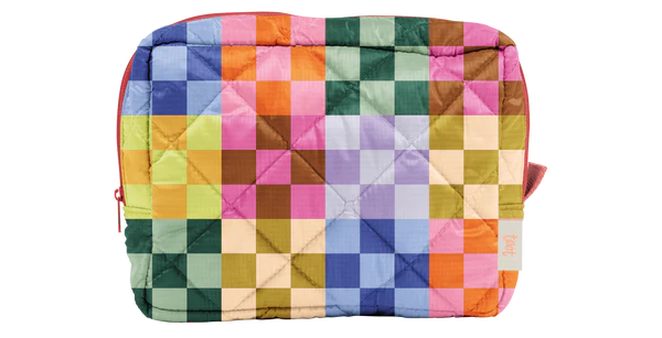 Bold Checker Puffy Pouch
