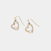 Gold Heart Dangle Earrings