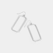 Dainty Rectangle Dangles Earrings Silver