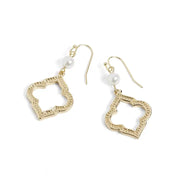Gold Ogee & Pearl Earrings