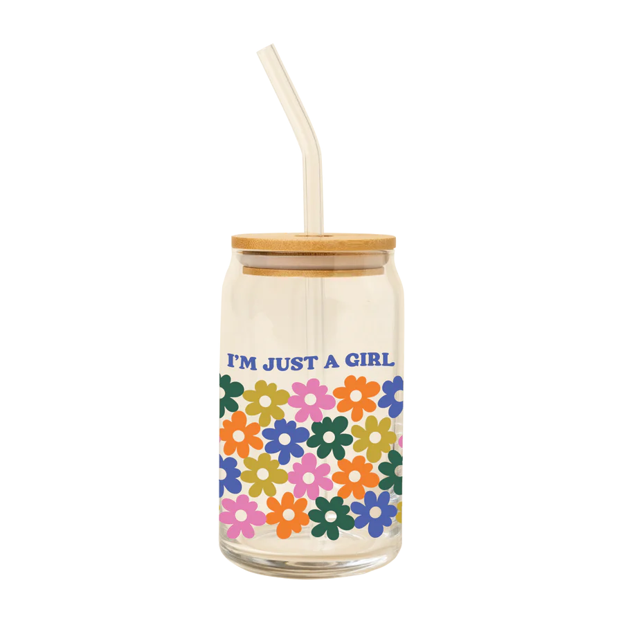 I'm Just A Girl Can Glass & Straw