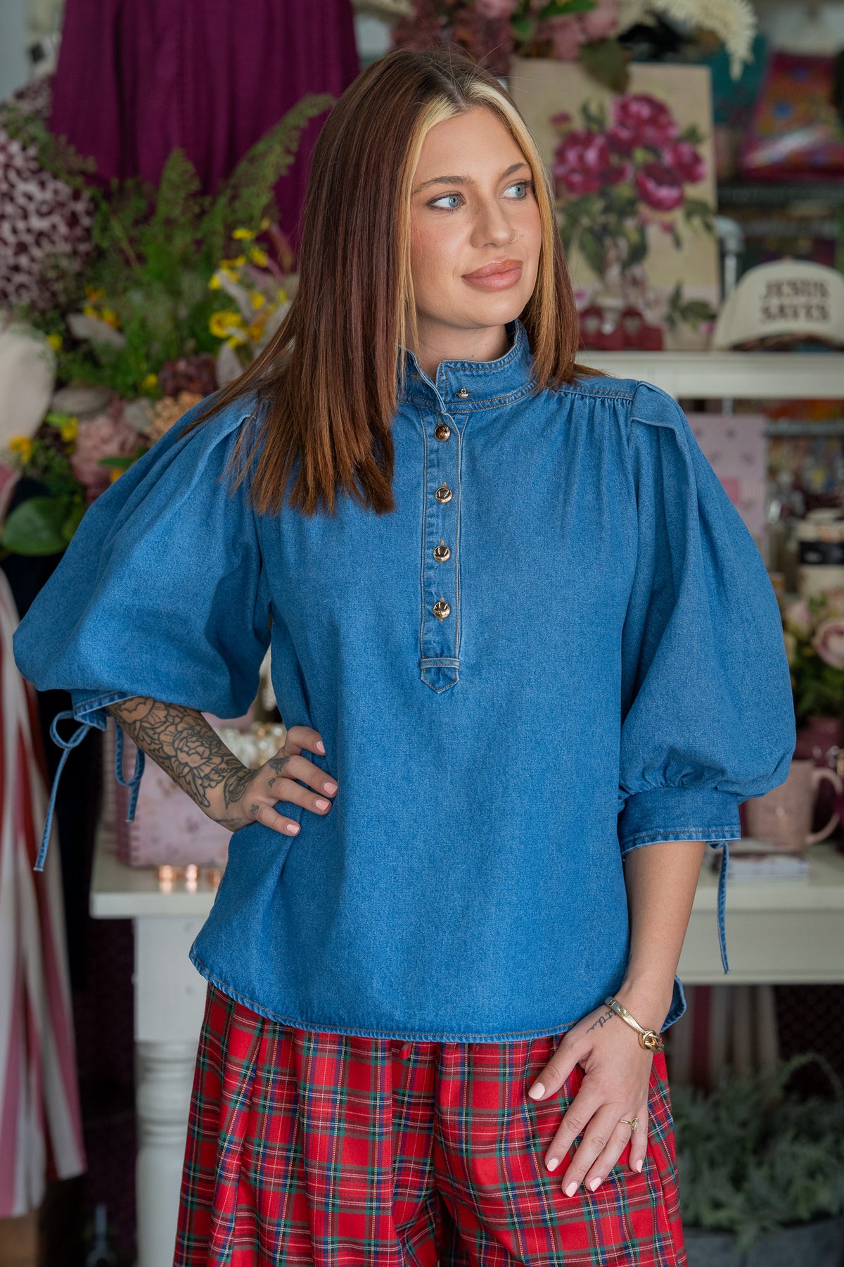 Merry Chaos Club Denim Top